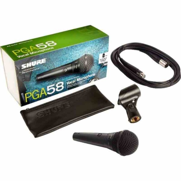 micrófono dinamico patron polar cardiodie shure pga58xlr