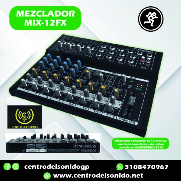 mix12fx mackie mezclador compacto de 12 canales con efectos