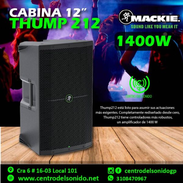 cabina activa mackie thump 212 profesional 12″ 1400w