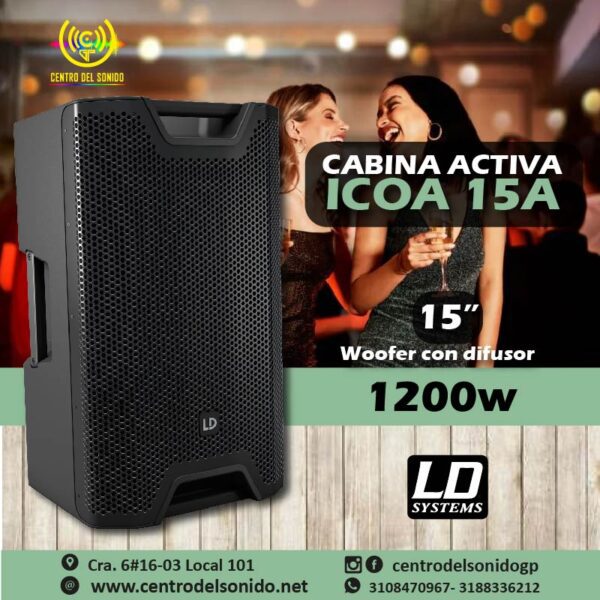 cabina activa icoa 15a coaxial 1200w