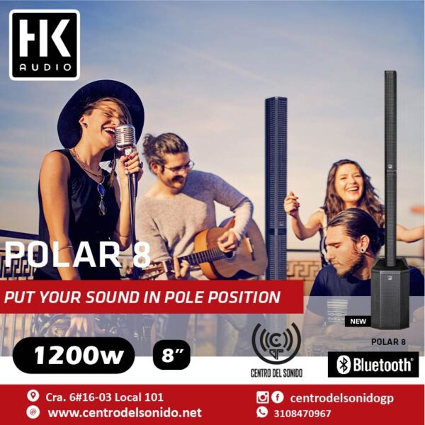 hk audio polar 8 sistema de columna 1200w