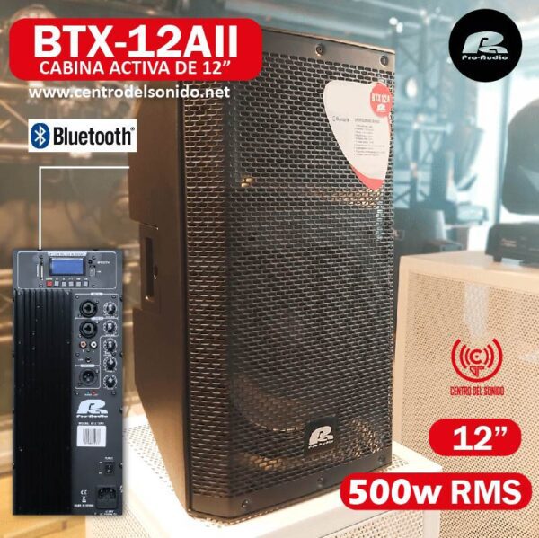 cabina activa de 12″ pro audio btx12a ii 500w