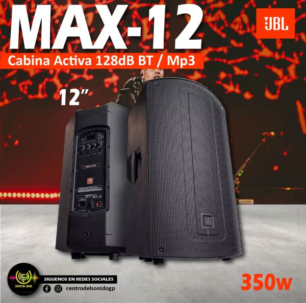 jbl max 12 cabina activa 350w 128db bt / mp3 (copia)