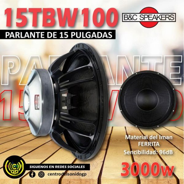 parlante b&c 15tbw100 1500/3000w parlante b&c 15tbw100 1500/3000w