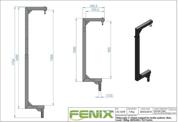 soporte telescópico ac 567b fenix