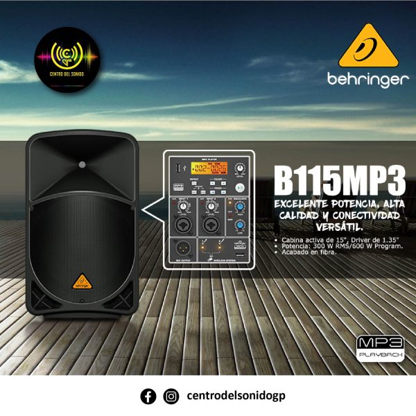 cabina activa b115 mp3 behringer 1000watt cabina activa b115 mp3 behringer 1000watt