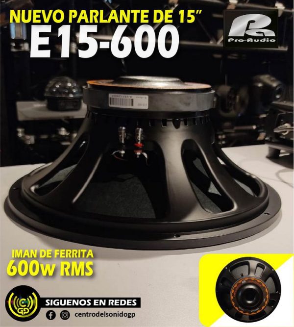 parlante pa pro audio e15 600 de 15 pulg parlante pa pro audio e15 600 de 15 pulg