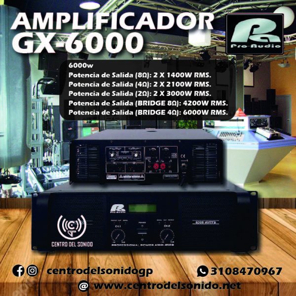 potencia gx6000 pa pro audio de 6000watt potencia gx6000 pa pro audio de 6000watt