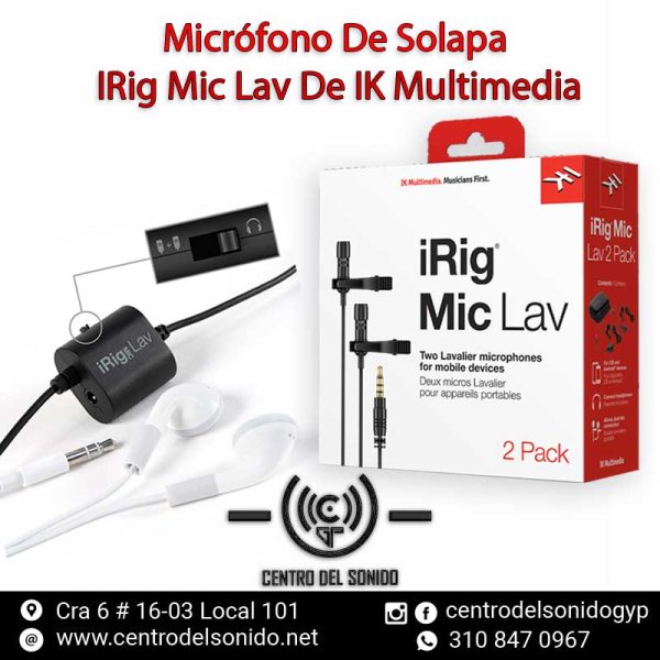 IRIGMICLav micrófono de solapa irig mic lav de ik multimedia