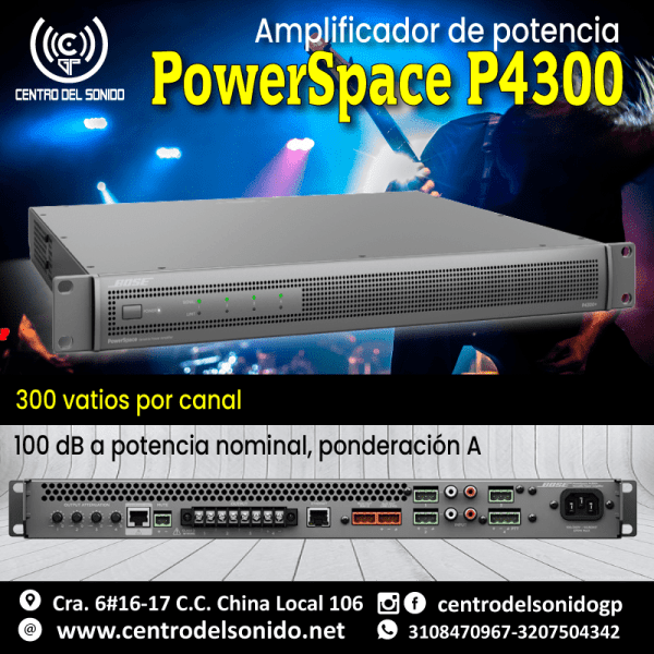 amplificador bose powerspace p4300+ amplificador bose powerspace p4300+