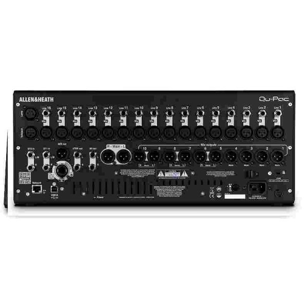 allen & heath qu pac mezclador digital ultra compacto de 16 pulgadas/12 salidas con control de pantalla táctil