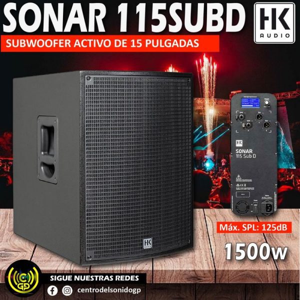 subwoofer activo sonar 115 sub d hk audio 1500w subwoofer activo sonar 115 sub d hk audio 1500w