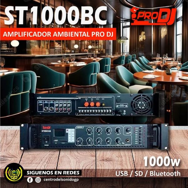 amplificador ambiental st1000bc pro dj 1000w amplificador ambiental st1000bc pro dj 1000w