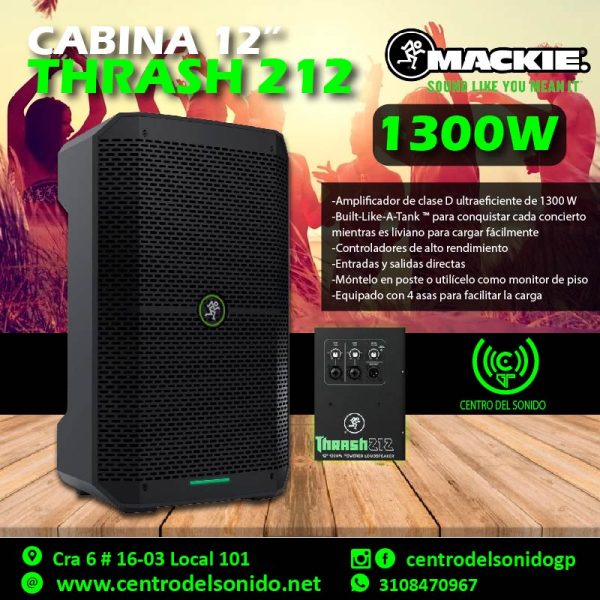 mackie thrash 212 cabina activa 12" 1300w mackie thrash 212 cabina activa 12" 1300w