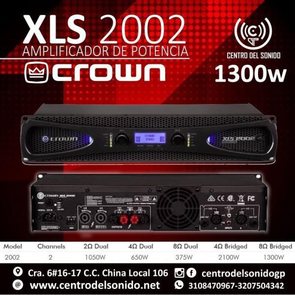 amplificador-crown-xls-2002 amplificador crown xls 2002