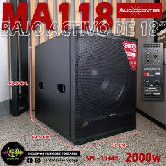 audiocenter ma118 bajo activo 2000w 134 db