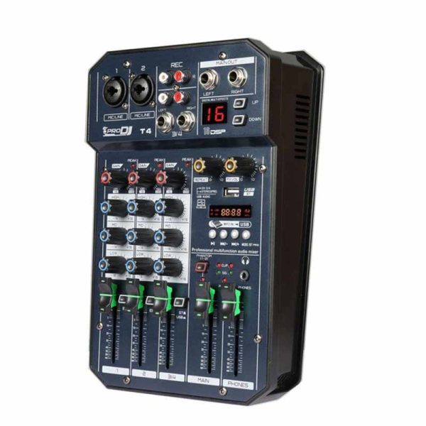 mezcladort41 mezclador pro dj t4 reproductor usb bluetooth interfaz fx