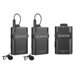 boya by wm4 pro k2 sistema de micrófonos inalámbrico doble para cámaras y smartphone