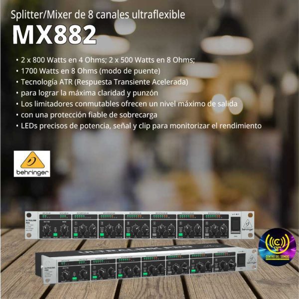splitter/mixer de 8 canales ultraflexible mx882 splitter/mixer de 8 canales ultraflexible mx882
