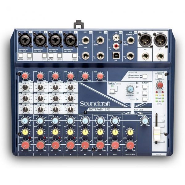 notepad 12fx consola soundcraft con interfaz y puerto usb