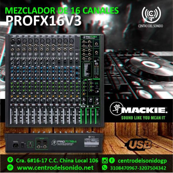 consola mezclador mackie profx16 v3 consola mezclador mackie profx16 v3