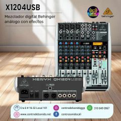 mezclador digital behinger análogo x1204usb con efectos