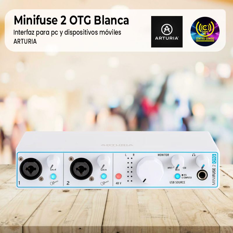 interfaz para pc y dispositivos móviles arturia minifuse 2 otg blanca