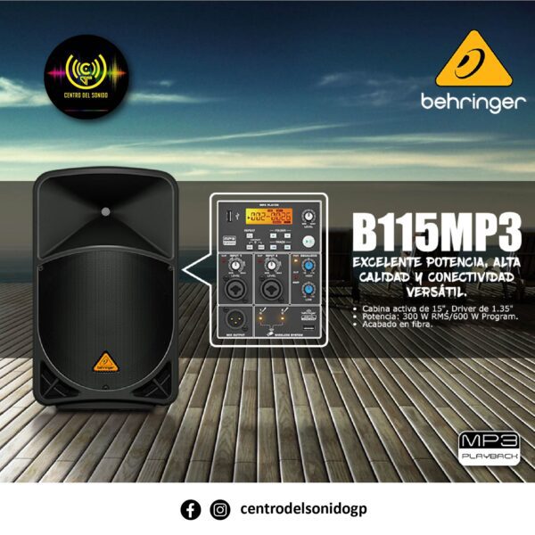 cabina activa b115 mp3 behringer 1000watt