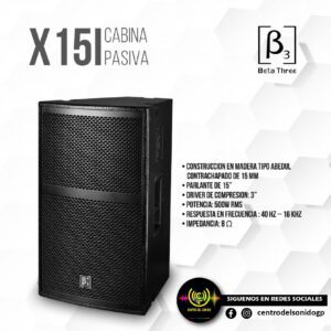 cabina pasiva x15i de 500watt beta 3 madera