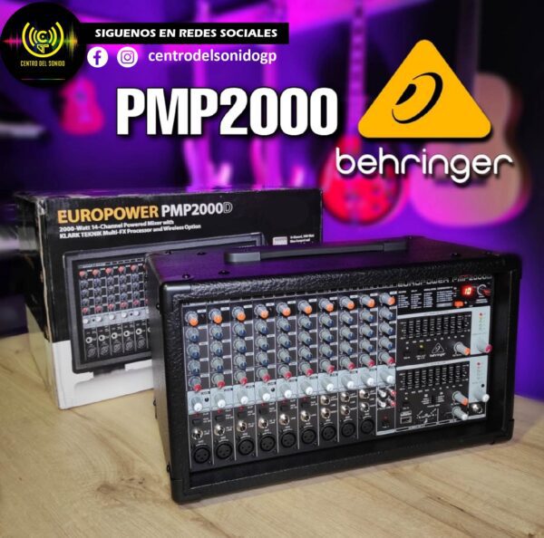 consola activa pmp2000d behringer 14 canales 800watt