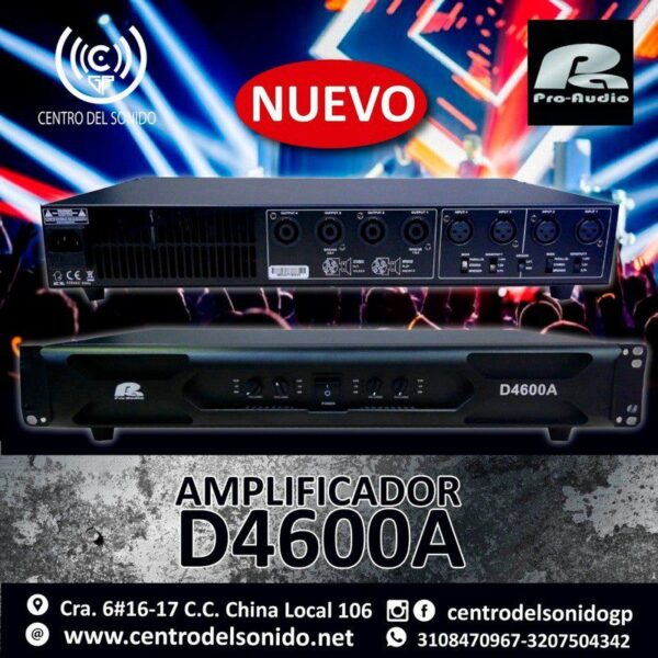 D-4600A Amplificador digital 5400w 4CH Pa Pro Audio,D-4600A Amplificador digital 5400w 4CH Pa Pro Audio/centrodelsonido.net