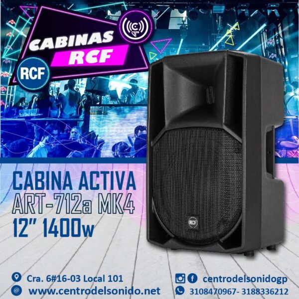 cabina activa art712 a mk4 rcf de 12“ 800watt