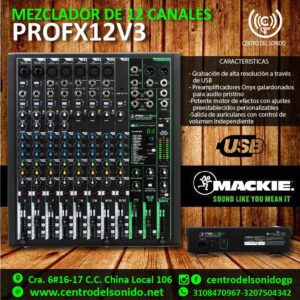 mackie profx12v3 – con usb y efectos de 12 canales.