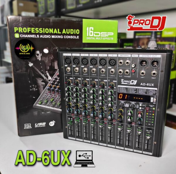 ad 6ux mixer análogo con bluetooth prodj