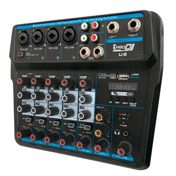 Mezclador Analógico Pro Dj U6