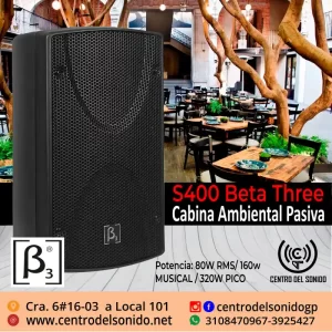 cabina ambiental pasiva de parlantes s400 beta3