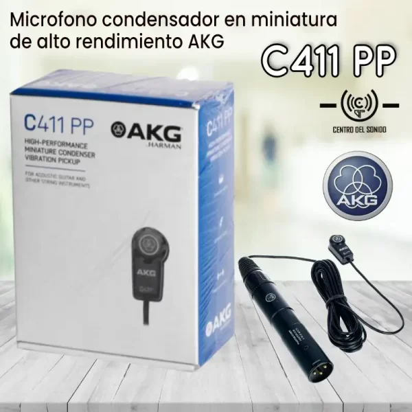 microfono condensador en miniatura de alto rendimiento con conector xlr estándar akg c411pp