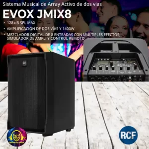 sistema musical de array activo de dos vias evox jmix8