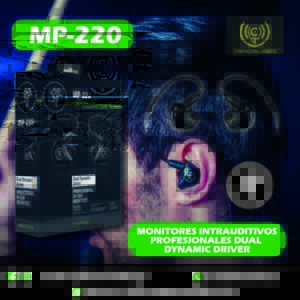 mackie mp 220 auriculares intrauditivos de la serie mp con controladores duales