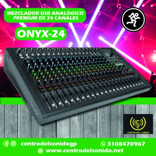 mackie onyx24 mezclador analógico prémium de 24 canales con usb