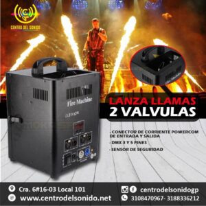 maquina de fuego 2 válvulas dmx