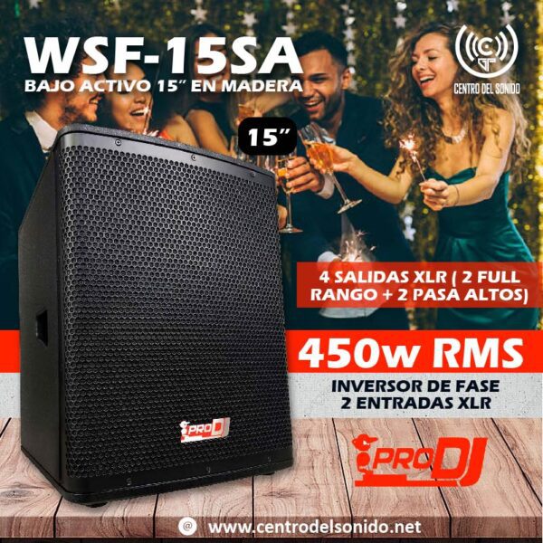 bajo activo 450watt prodj wsf 15sa 15“