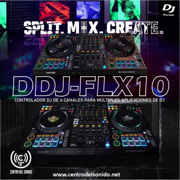 controlador dj ddj flx10 pioneer dj de 4 canales