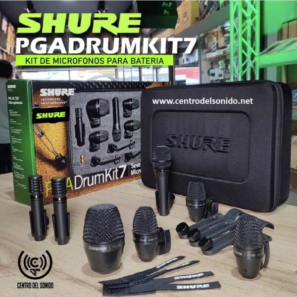 pgadrumkit7 shure kit de bombo pga52, 57, 56(x3), 81(x2)