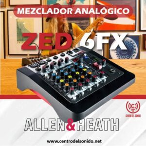 zed 6fx mezclador analógico 6 entradas con fx
