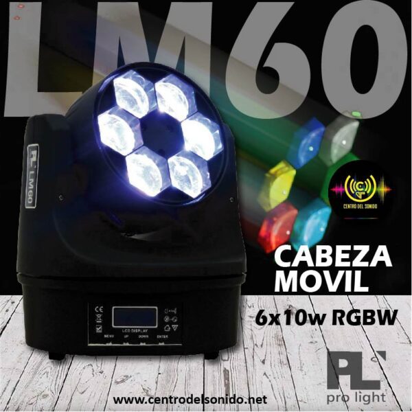 cabeza mÓvil lm60 6x10w rgbw pl pro light (copia)