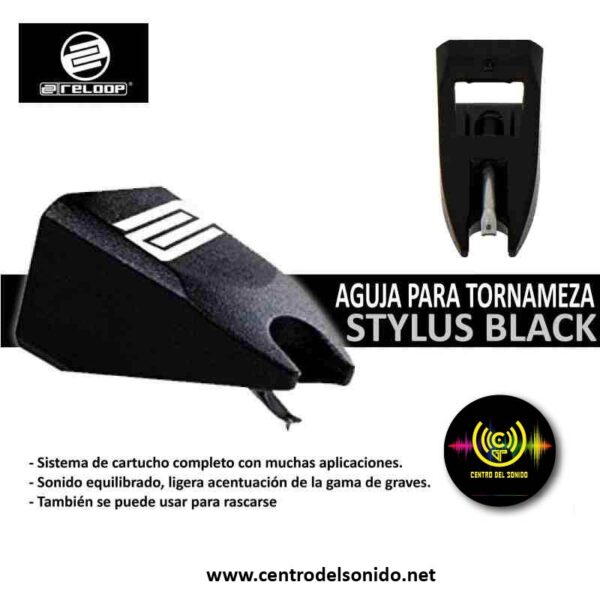 aguja para tornamesa reloop stylus black