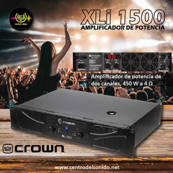 amplificador de potencia xli 1500 crown