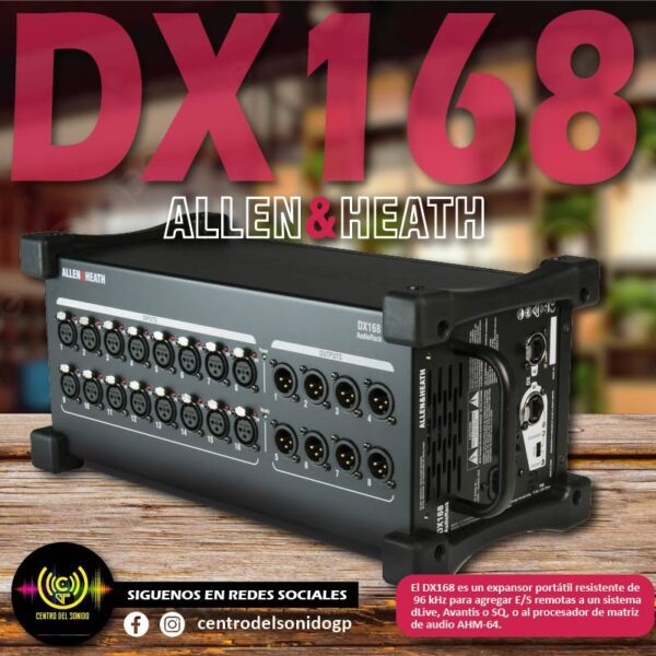 dx168 expansor dx portátil con 16 entradas xlr / 8 salidas xlr