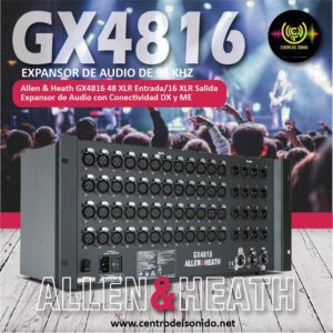 gx4816 allen & heath 48 xlr audio conector dx y16 salidas